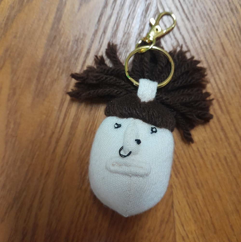 Cool Brown Boy Yo-head Keychain  Size:OS  Handmade